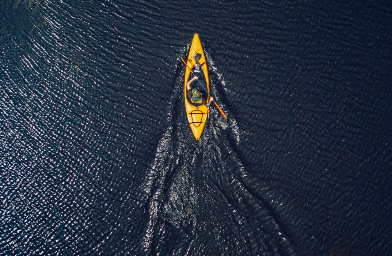 aerial view rowing
